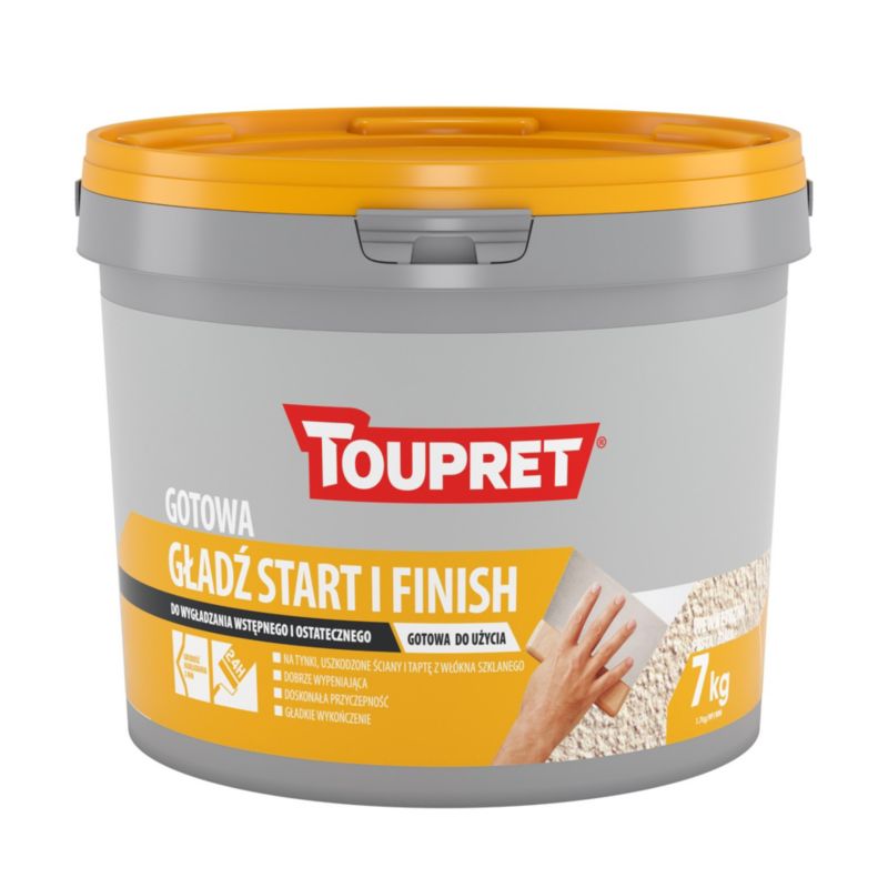 Færdigblandet Toupret Start og Finish spartelmasse 7 kg