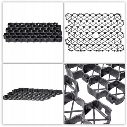 Græsarmering 60x40x4 cm 10 Stk Sort