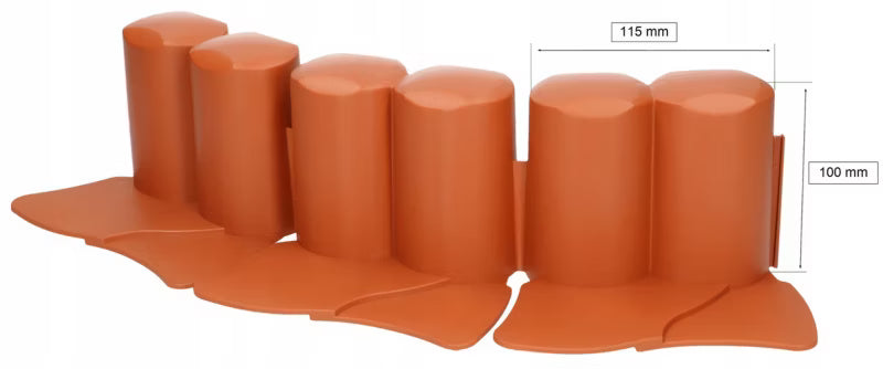 Græskant 302 cm Terracotta Plastik