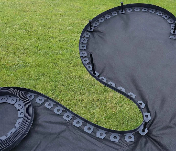 Græskant 6 cm 10 m Plastik Sort