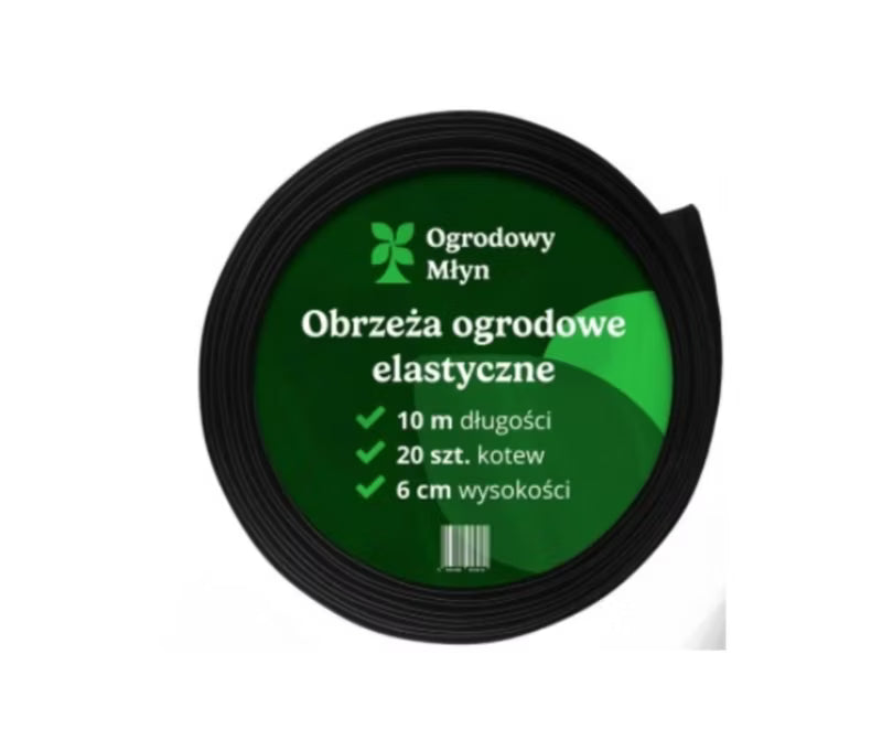 Græskant 6 cm 10 m Plastik Sort