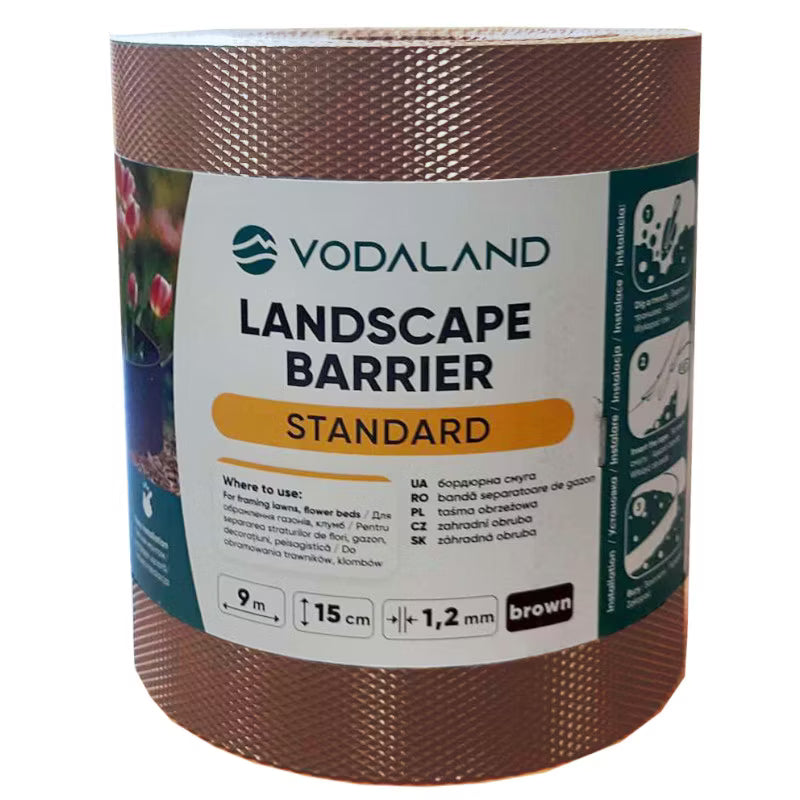 Græskantbånd 15 cm x 9 m Brun Plastik