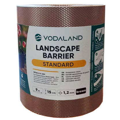 Græskantbånd 15 cm x 9 m Brun Plastik