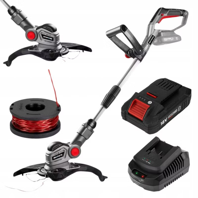 Græstrimmer 18V 28 cm med 4 Ah Batteri og Oplader 58GE112