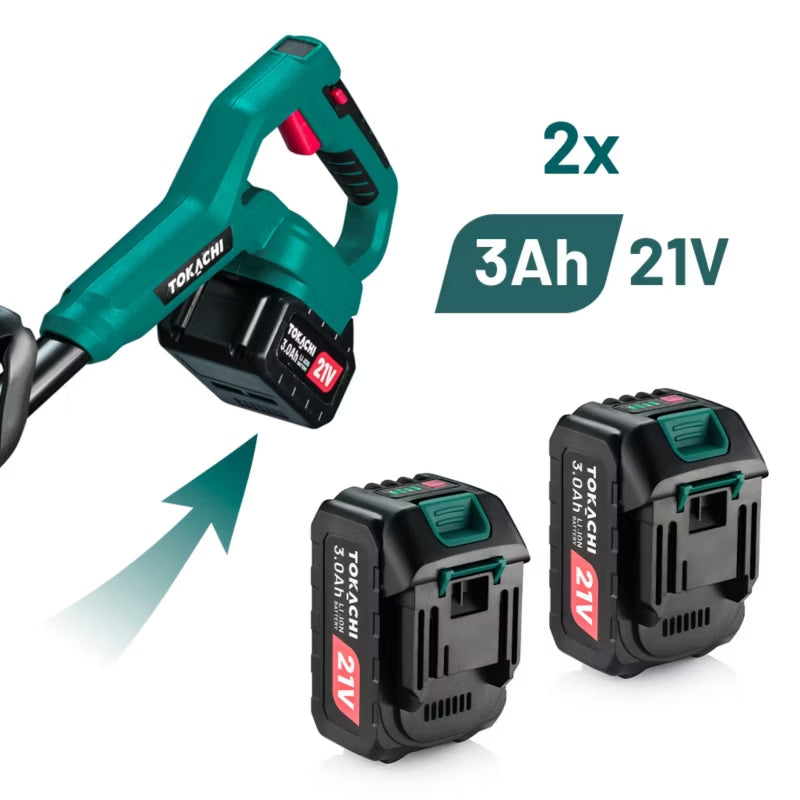 Græstrimmer Batteri 25 cm 21V med 2 Batterier | 5907651439003