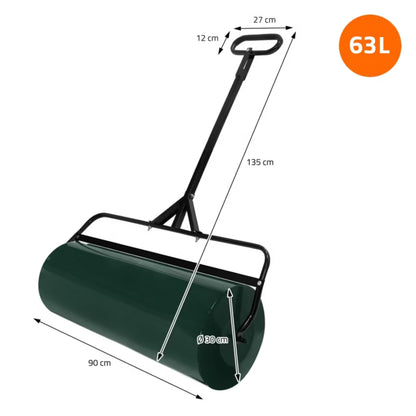 Græstromle 90x30 cm 63 Liter Grøn Stål