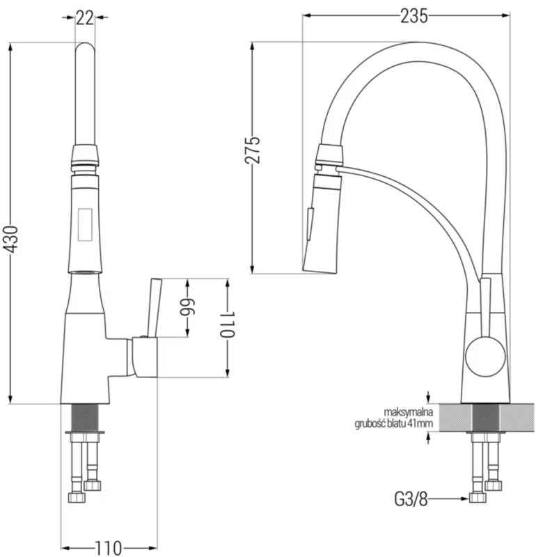 Granitvask 2-Kammer 80x50 cm Hvid med Armatur