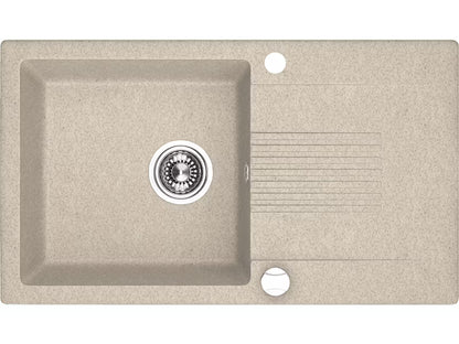 Granitvask 44x76 cm Beige med Afløbsplade