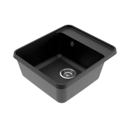 Granitvask 46x52 cm Sort med Skærebræt