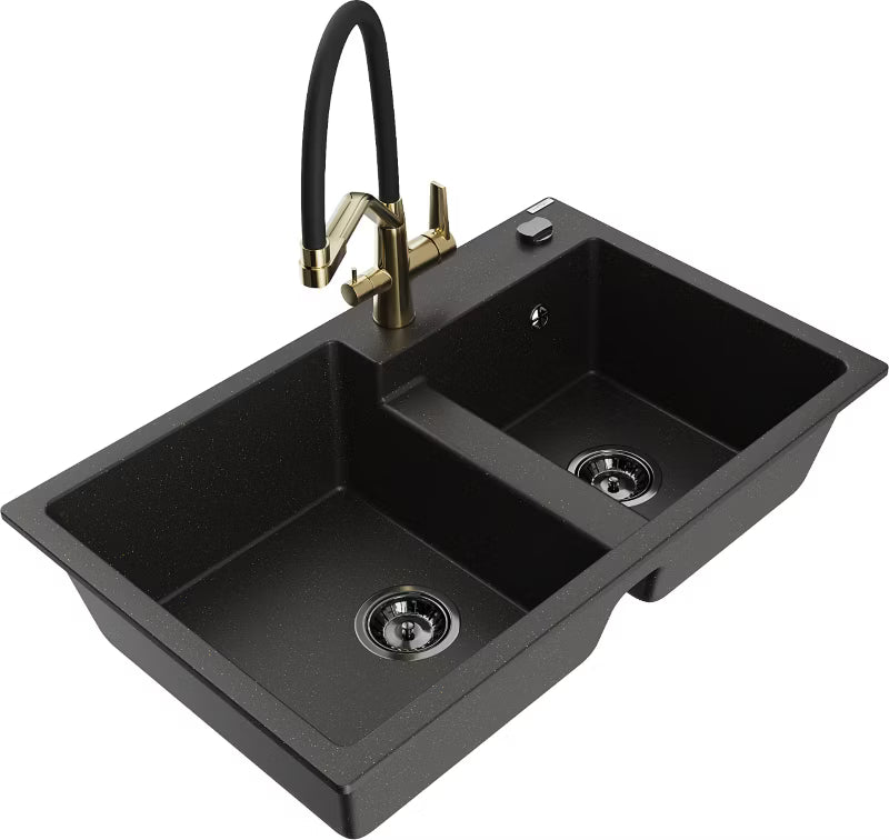 Granitvask 52x49 cm Grå 1-Kammer