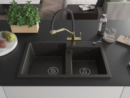 Granitvask 52x49 cm Grå 1-Kammer