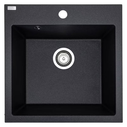 Granitvask Alena 1-Kammer 49x49 cm Sort