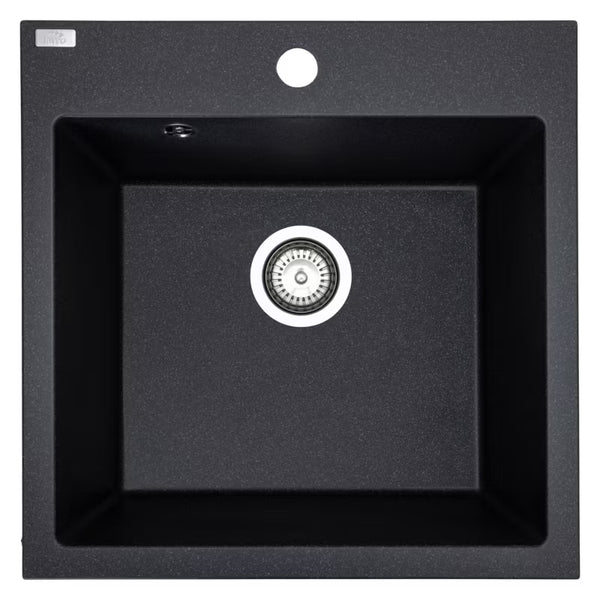 Granitvask Alena 1-Kammer 49x49 cm Sort