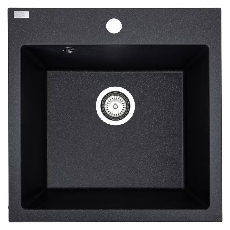 Granitvask Alena 1-Kammer 49x49 cm Sort