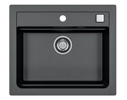 Granitvask Atrox 30 59x50 cm Sort 1-Kammer