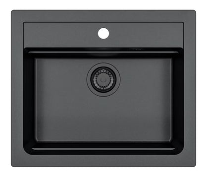 Granitvask Atrox 30 59x50 cm Sort 1-Kammer