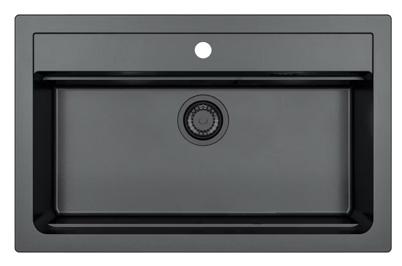 Granitvask Atrox 40 79x50 cm 1-Kammer Sort