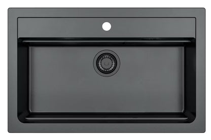 Granitvask Atrox 40 79x50 cm 1-Kammer Sort