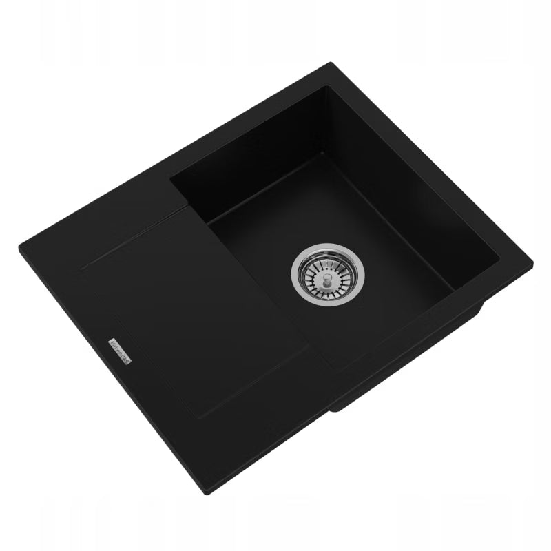 Granitvask Bello 1-Kammer 57x47 cm Sort