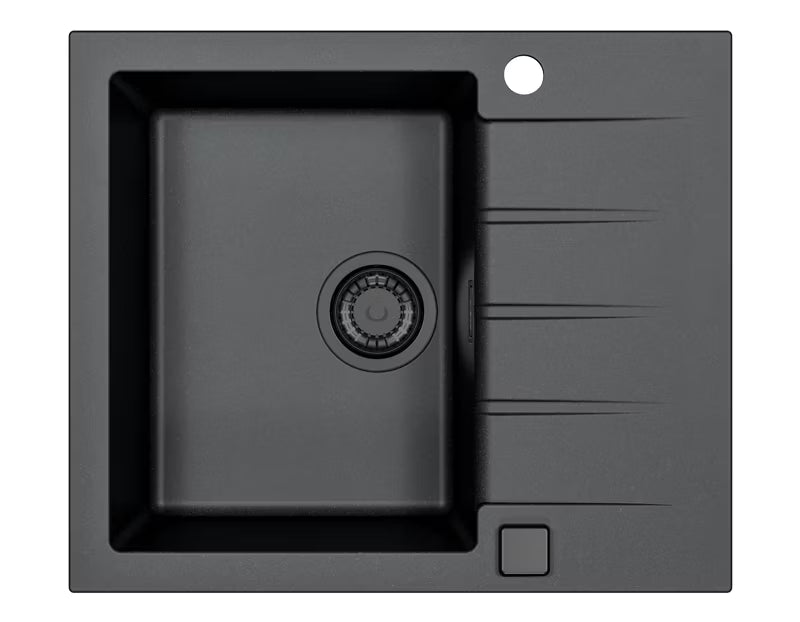 Granitvask Cadit 10 Black Edition 59x50 cm 1-Kammer Sort