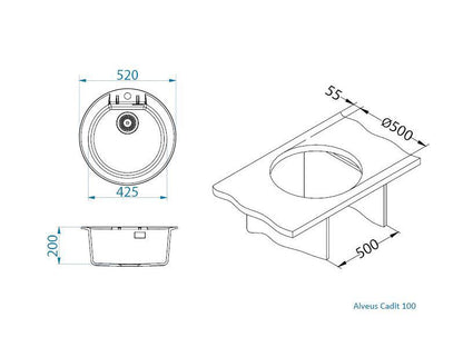 Granitvask Cadit 100 1-Kammer Sandfarvet