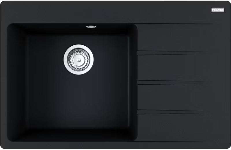 Granitvask Centro 611-78 TL 78x50 cm Sort Onyx med Afløbsplade
