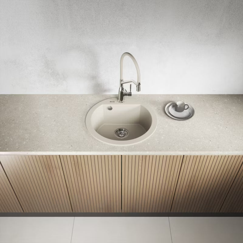 Granitvask Dafne Rund 51 cm Beige