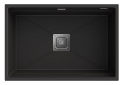 Granitvask Epir 1-Kammer 70x47 cm Sort med Syfon
