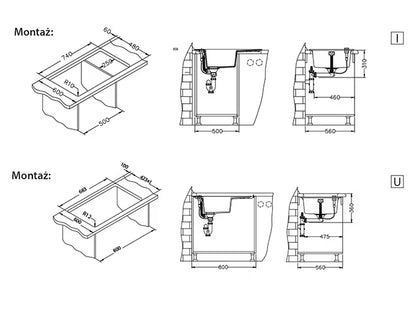 Granitvask Formic 30 76x50 cm 1-Kammer