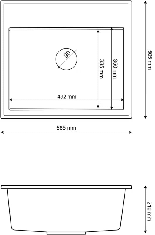 Granitvask Foxal 56,5x50,5 cm Hvid med Guldsyfon