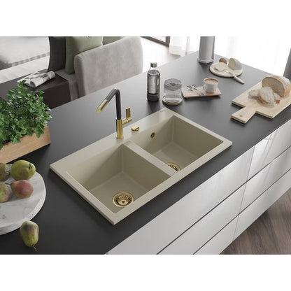 Granitvask Hektor 2-Kammer 80x48 cm Beige