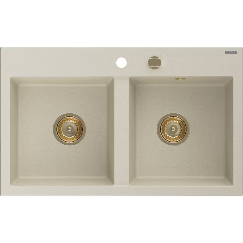 Granitvask Hektor 2-Kammer 80x48 cm Beige