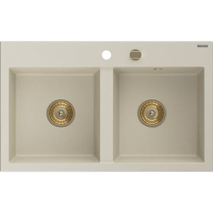 Granitvask Hektor 2-Kammer 80x48 cm Beige