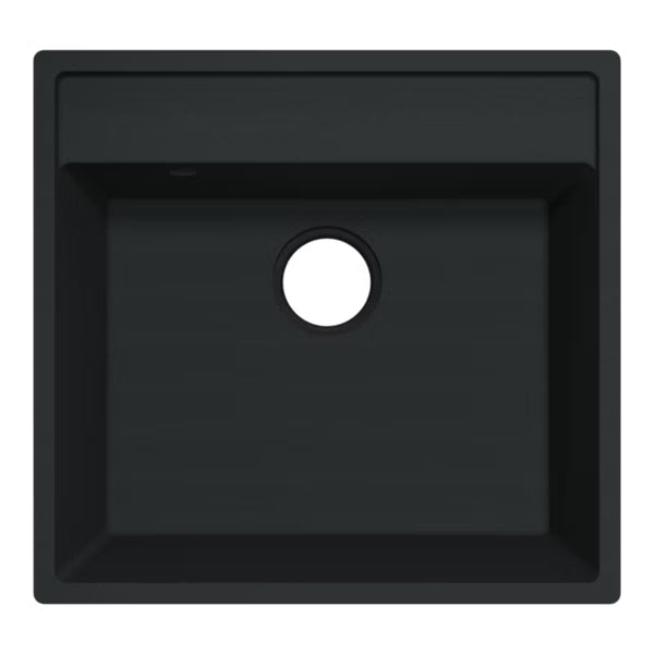Granitvask Hirase 1-Kammer 53x53 cm Sort Mat
