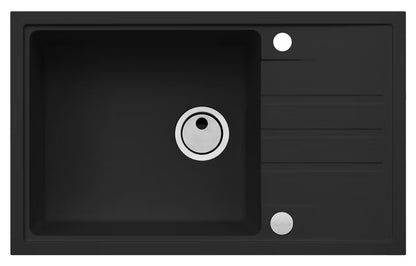 Granitvask Intermezzo 130 78x48 cm Sort 1-Kammer