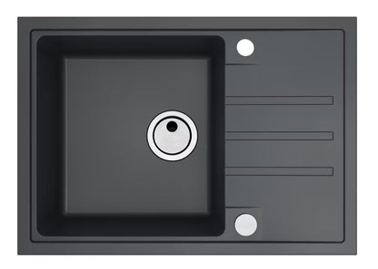 Granitvask Intermezzo 40 68x48 cm 1-Kammer Sort