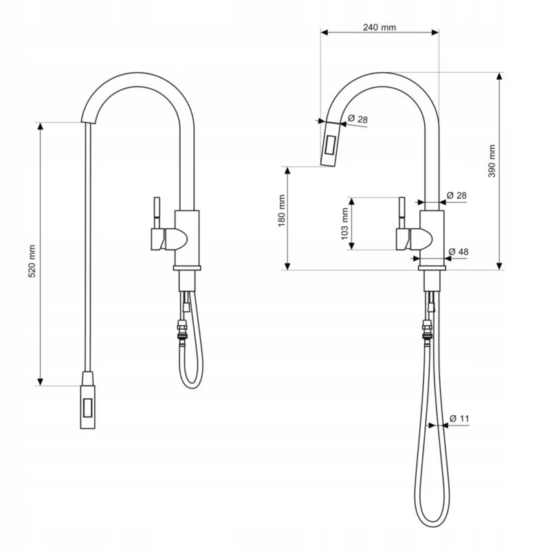 Granitvask Louis 80x50 cm Sort med Armatur