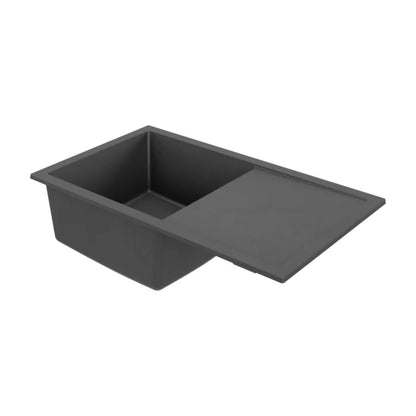 Granitvask Lourdes 76x44 cm 1-Kammer Sort med Afløbsplade