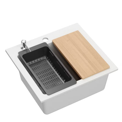 Granitvask Luxo 100 Pro 49x45 cm Hvid