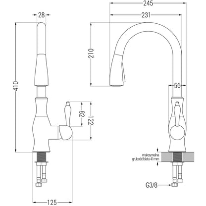 Granitvask Mario 2-Kammer 82x43,6 cm Hvid med Armatur