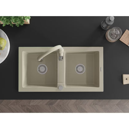 Granitvask Mario 2-Kammer Beige med Savita Armatur
