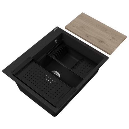 Granitvask Massimo 56x48 cm Sort Metalik