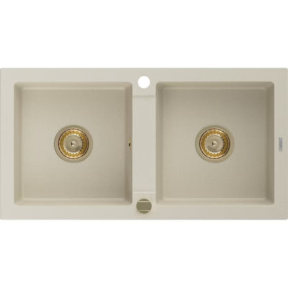 Granitvask Matias 1,5-Kammer 90x50,5 cm Sort
