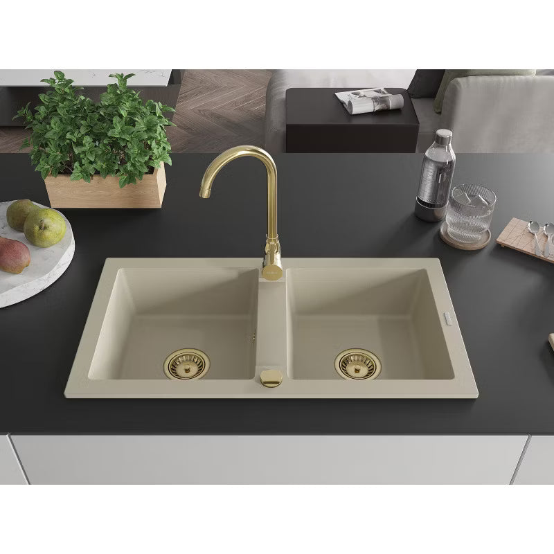 Granitvask Matias 1,5-Kammer 90x50,5 cm Sort