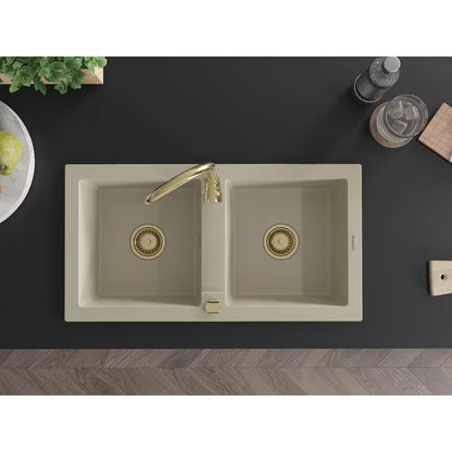 Granitvask Matias 1,5-Kammer 90x50,5 cm Sort