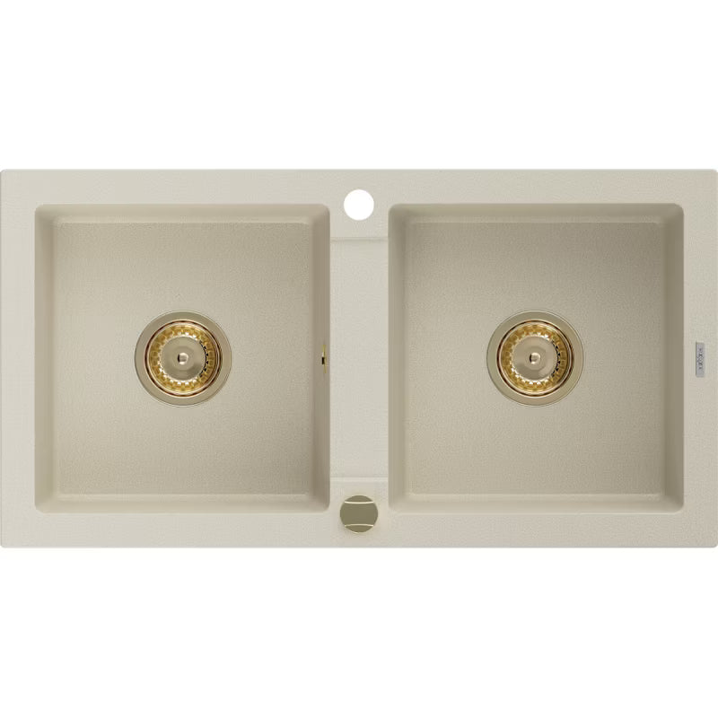 Granitvask Matias 1,5-Kammer 90x50,5 cm Sort