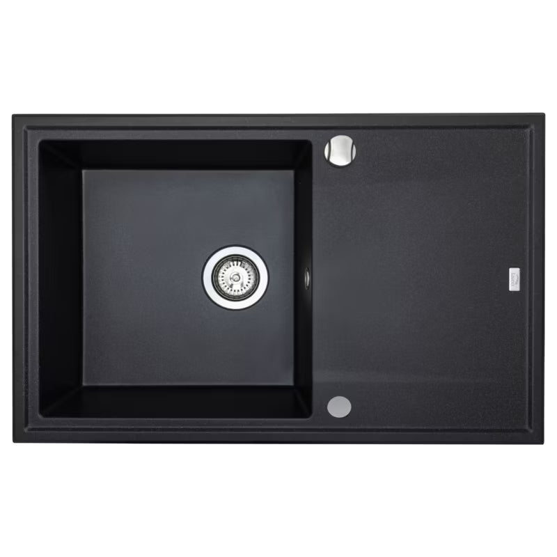 Granitvask Megalo 50x78 cm Sort med Afløbsplade