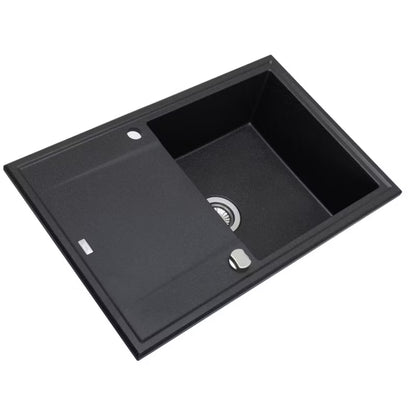 Granitvask Megalo 50x78 cm Sort med Afløbsplade