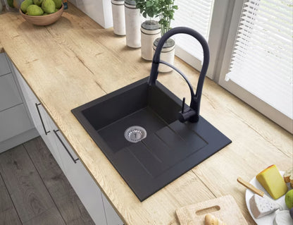 Granitvask Milano 57,4x46,4 cm Sort med Afløbsplade