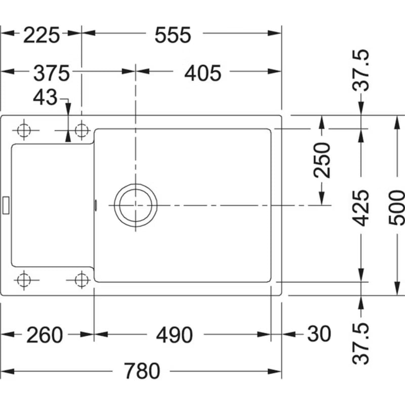 Granitvask MRG 611-78 XL 78x50 cm Stengrå